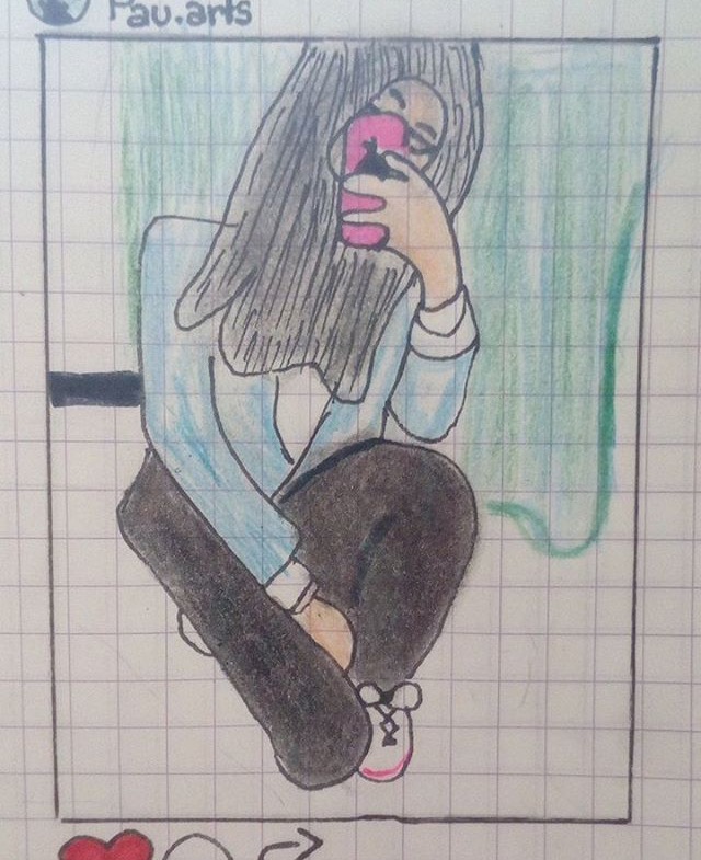 Dibujo de una foto mía por @fans_de_drawbypau